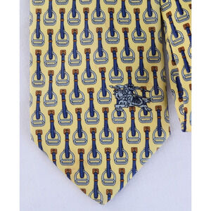 Burberrys Tie Mens Silk Made in England Classic Necktie Equestrian Horse 55 3.5